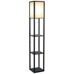 Rackhams Floor Lamp Reading Lamp with 3-Tier Storage Shelf Black - thumbnail 2