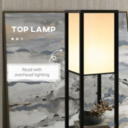 Rackhams Floor Lamp Reading Lamp with 3-Tier Storage Shelf Black - thumbnail 5