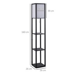 Rackhams Floor Lamp Reading Lamp with 3-Tier Storage Shelf Black - thumbnail 3