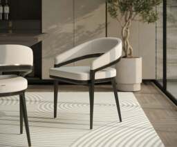 Rackhams Aster Erick Dining Chair: Elegance with Minimalistic Brass Finishes - thumbnail 6