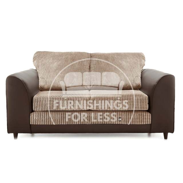 Rackhams Luca Mixed Fabric 2 Seater - Full Back - Brown and Beige - image 1