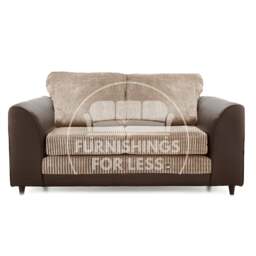 Rackhams Luca Mixed Fabric 2 Seater - Full Back - Brown and Beige - thumbnail 1