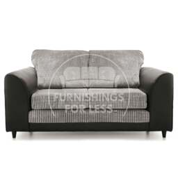 Rackhams Luca Mixed Fabric 2 Seater - Full Back - Brown and Beige - thumbnail 3