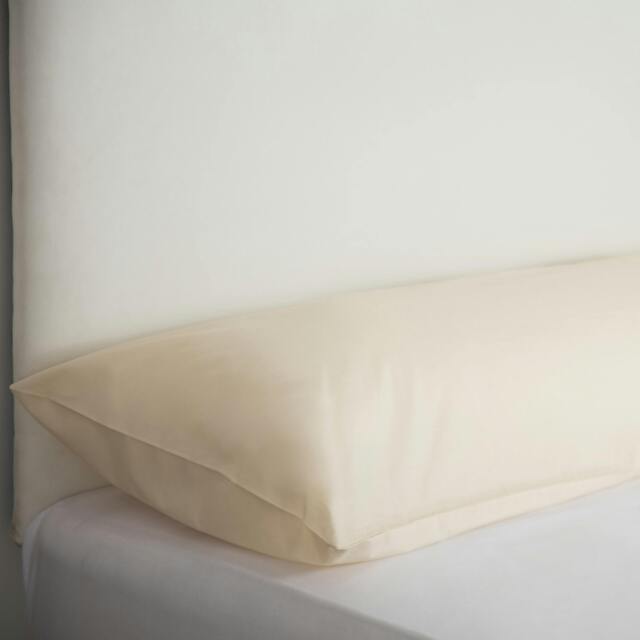 Rackhams Belladorm Easycare Percale Bolster Pillowcase - Cream - Kingsize - Cream - 50% Cotton/50% Polyester - image 1