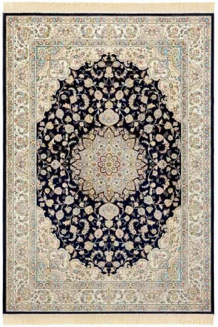 Rackhams Oriental Velvet With Fringes Antik Nain Black Rug - 135X195 cm - image 1