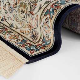 Rackhams Oriental Velvet With Fringes Antik Nain Black Rug - 135X195 cm - thumbnail 2