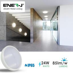 Rackhams 24W LED Bulkhead Ceiling Light IP65 Waterproof, 2000 Lumens, 4000K Cool White, Round Ceiling Light for Bathroom, Kitchen, Hallway & Porch - thumbnail 4