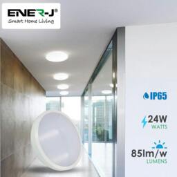 Rackhams 24W LED Bulkhead Ceiling Light IP65 Waterproof, 2000 Lumens, 4000K Cool White, Round Ceiling Light for Bathroom, Kitchen, Hallway & Porch - thumbnail 2