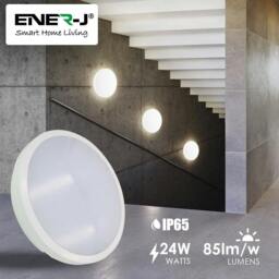 Rackhams 24W LED Bulkhead Ceiling Light IP65 Waterproof, 2000 Lumens, 4000K Cool White, Round Ceiling Light for Bathroom, Kitchen, Hallway & Porch - thumbnail 3