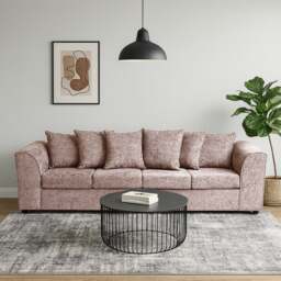 Rackhams Monaco Chenille Fabric 4 Seater Sofa - Pink