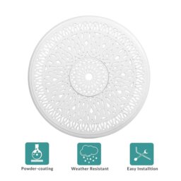 Rackhams Garden Bistro Table Round Hollow Table with Parasol Hole - Off-white with black spots - thumbnail 6