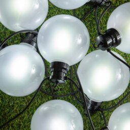 Rackhams 4.5m Set of 10 Frosted Ball Style Cap String Lights with Filament in White - thumbnail 5