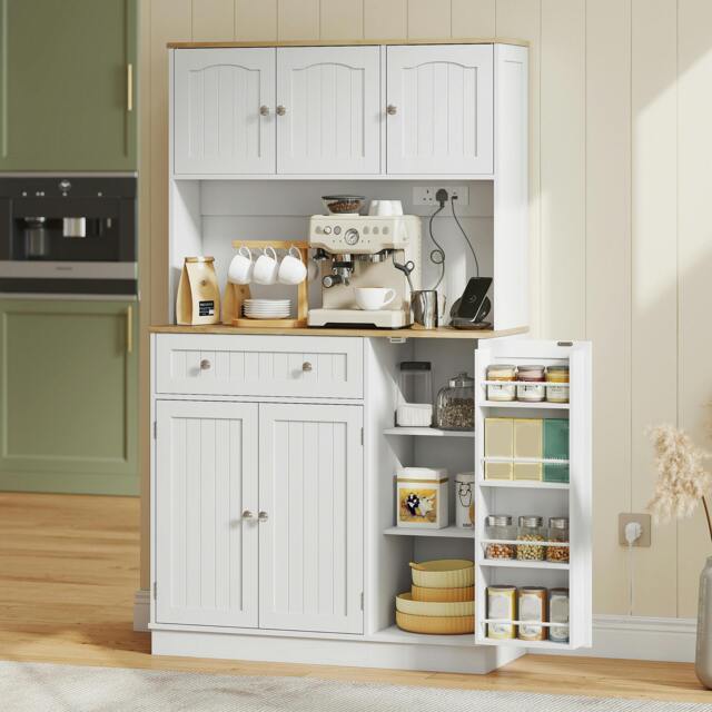Rackhams Pantry Storage Cabinet with Adjustable Shelves and 4 Door Racks - image 1
