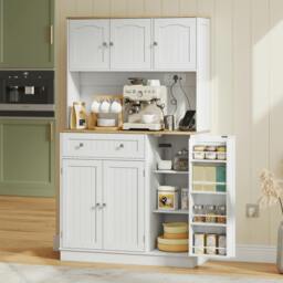 Rackhams Pantry Storage Cabinet with Adjustable Shelves and 4 Door Racks - thumbnail 1