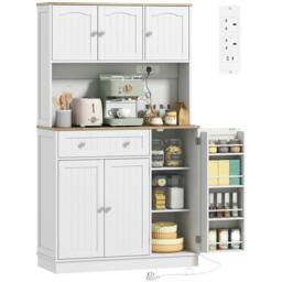 Rackhams Pantry Storage Cabinet with Adjustable Shelves and 4 Door Racks - thumbnail 2