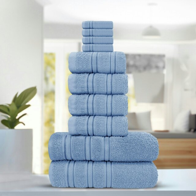 Rackhams Luxury Everyday 100% Cotton Towels - Super Absorbant and Soft - Blue - Blue - Jumbo Sheet
