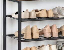 Rackhams Industrial Coat Stand with Shoe Storage - Hall Tree with 9 Hooks - thumbnail 6