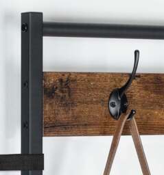 Rackhams Industrial Coat Stand with Shoe Storage - Hall Tree with 9 Hooks - thumbnail 5