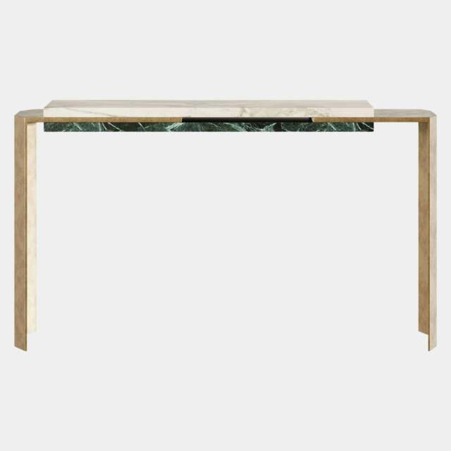 Rackhams Mirus Console Table: Show Stopper in Brass and Marble