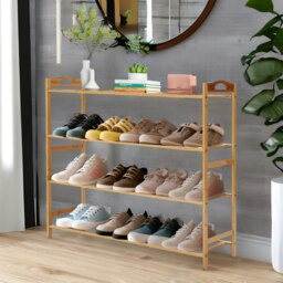 Rackhams 4 Tier Wooden Shoe Rack - thumbnail 2