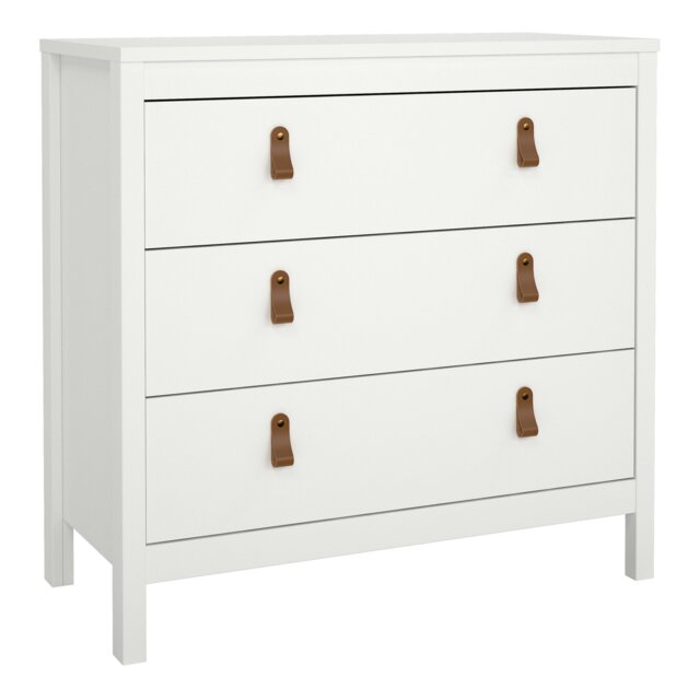 Rackhams Barcelona Chest 3 drawers in White - White - Matt - Melamine - image 1