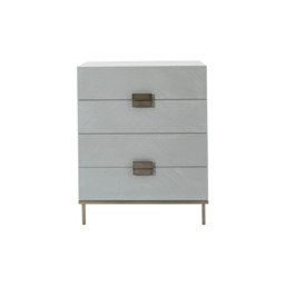 Rackhams Lilly Grey Oak Wood & Bronze Chest of 4 Drawers by Twenty10 Designs - Grey - thumbnail 2