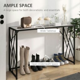 Rackhams Vintage Sofa Table, Metal Frame Console Table for Hallway Living Room - thumbnail 4