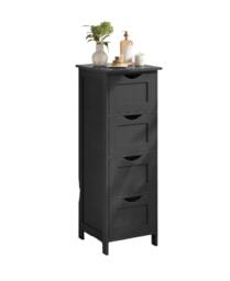 Rackhams Black Bathroom Floor Storage Cabinet – Freestanding Unit with 4 Drawers - thumbnail 6