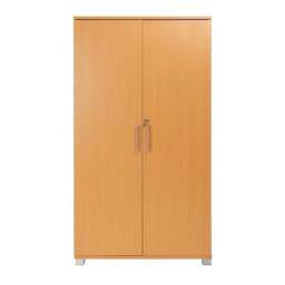 Rackhams Beech Wooden 2 Door Lockable Storage Cabinet - 140 cm Tall Shoe Garage Storage, Filing Cabinet - Neutral - Wood - 35cm(d)140cm(h)80cm(w)