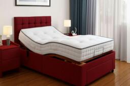 Rackhams 3ft Aqua Electric Adjustable Mobility Beds Dual with End drawer and Mattress - Green Plush