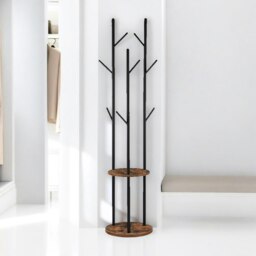 Rackhams Industrial Rustic Coat Stand With 2 Shelves - thumbnail 2