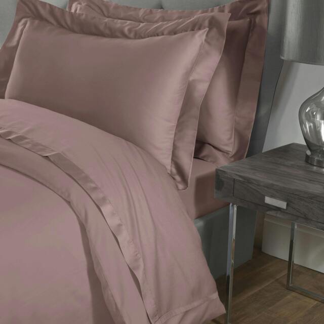 Rackhams Luxurious 100% Cotton Sateen Extra Deep & Soft Fitted Sheet - Blush Pink - King (150cm x 200cm) + 40cm Deep