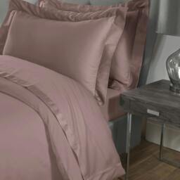 Rackhams Luxurious 100% Cotton Sateen Extra Deep & Soft Fitted Sheet - Blush Pink - King (150cm x 200cm) + 40cm Deep - thumbnail 1