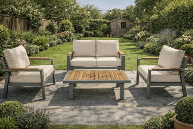 Rackhams Toulon 4 Seater Garden Furniture Set with Cushions & Coffee Table - image 1