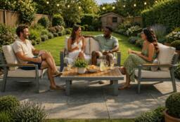 Rackhams Toulon 4 Seater Garden Furniture Set with Cushions & Coffee Table - thumbnail 3