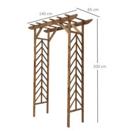 Rackhams Wooden Garden Arbor, Arch Trellis for Climbing Vines - thumbnail 3