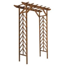 Rackhams Wooden Garden Arbor, Arch Trellis for Climbing Vines - thumbnail 2