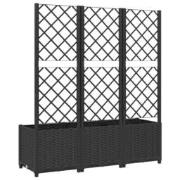 Rackhams Garden Planter with Trellis Black 120x40x136 cm PP - Black - PP (polypropylene) - thumbnail 6