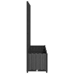 Rackhams Garden Planter with Trellis Black 120x40x136 cm PP - Black - PP (polypropylene) - thumbnail 5