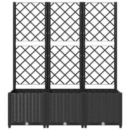 Rackhams Garden Planter with Trellis Black 120x40x136 cm PP - Black - PP (polypropylene) - thumbnail 4