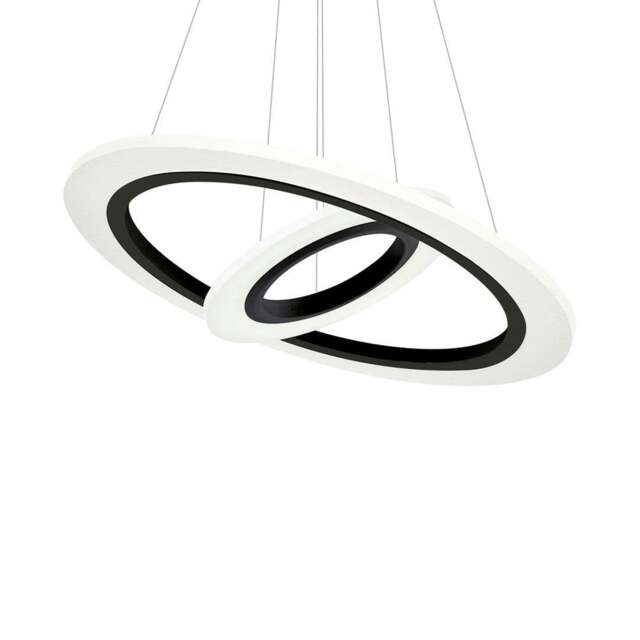Rackhams Cosmo Black LED Pendant Lamp Stylish Ring Lights - image 1