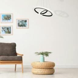 Rackhams Cosmo Black LED Pendant Lamp Stylish Ring Lights - thumbnail 2