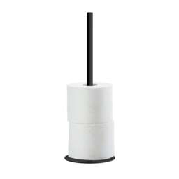 Rackhams Matt Black Stainless Steel Freestanding Spare Toilet Roll Holder - thumbnail 2