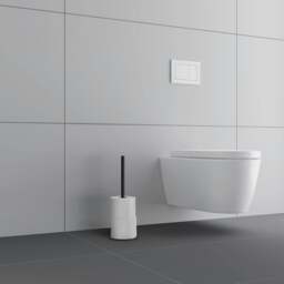 Rackhams Matt Black Stainless Steel Freestanding Spare Toilet Roll Holder - thumbnail 3