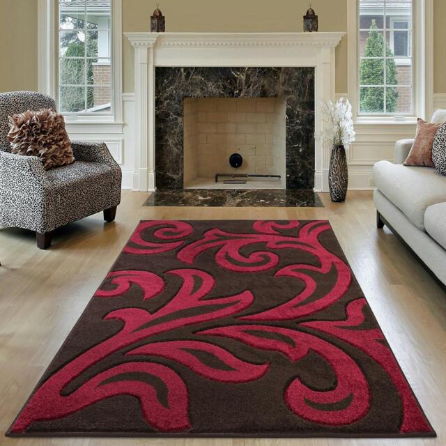 Rackhams Carved Rug Florence - Brown Red - 60cm x 220cm (2ft x 7.2ft) - image 1