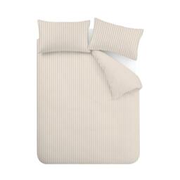 Rackhams Epping Textured Stripe Reversible Duvet Cover Set Natural - Double - Natural - thumbnail 5