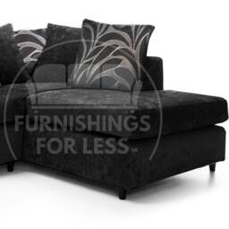 Rackhams Zina Chenille Fabric Corner Sofa - Black - Right Hand Facing - thumbnail 5