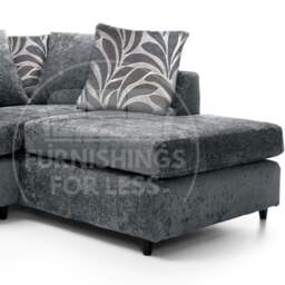Rackhams Zina Chenille Fabric Corner Sofa - Black - Right Hand Facing - thumbnail 4