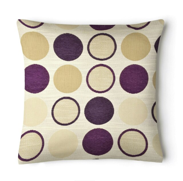 Rackhams Modern Contrast Textured Circle Large Scatter Cushion - 56cm x 56cm - Aubergine