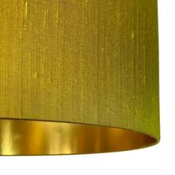 "Rackhams Antique Gold Silk Lampshade With Gold Lining - 40cm Diameter x 23cm Height / (16"" x 9"")" - thumbnail 2